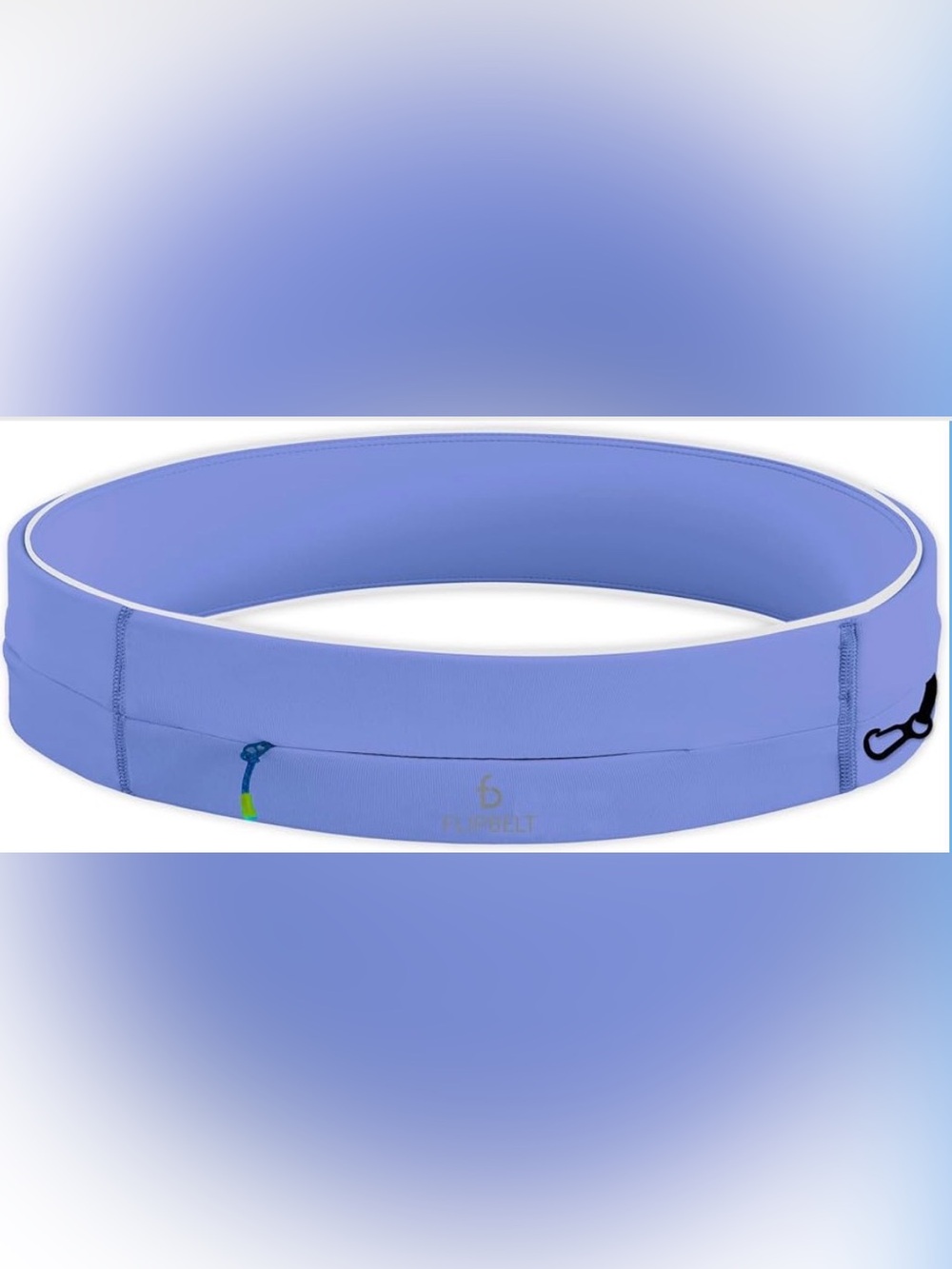 Light Blue Women's Stretch Waist Belt with Front Zip Pocket